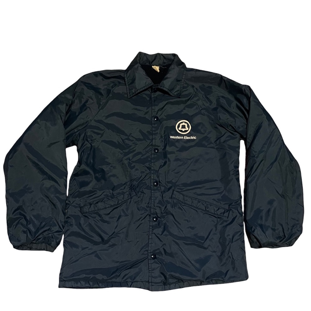Vintage Blue Western Electric Co Small 34/36 Nylon Jacket Lined USA